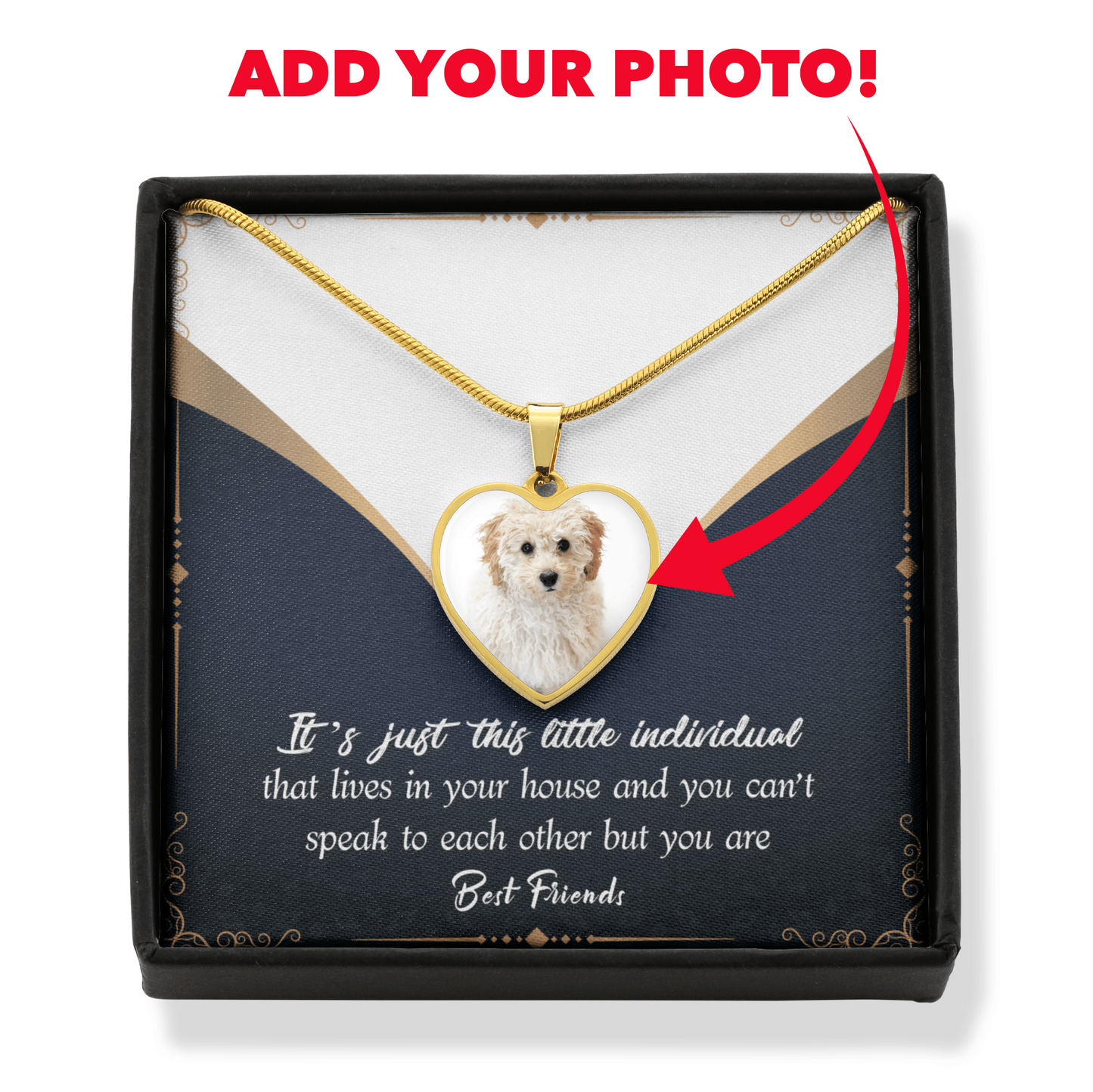 Custom Photo Heart Necklace - Best Friends