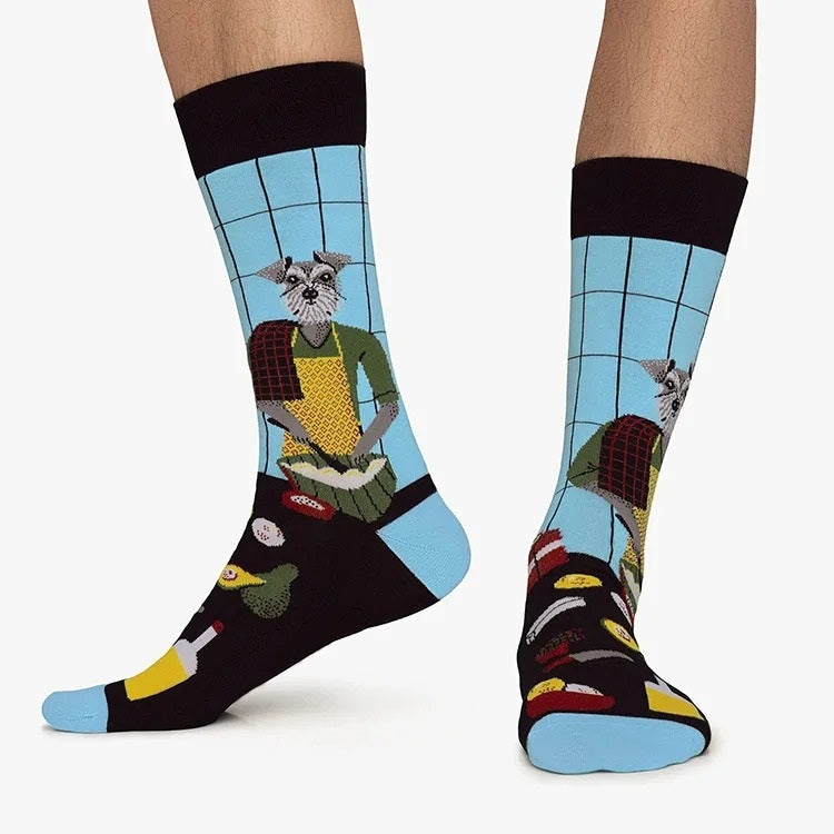 Colorful Fun Cartoon Dog Socks - Put  Your Best Paw Forward