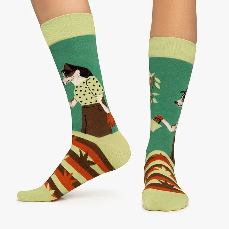 Colorful Fun Cartoon Dog Socks - Put  Your Best Paw Forward