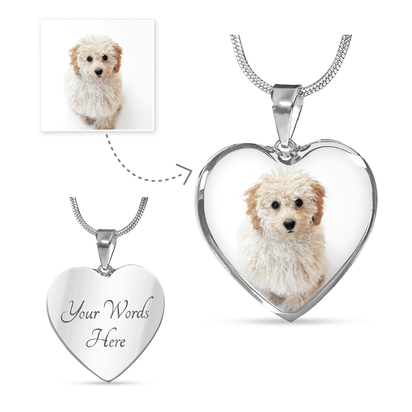 Eternal Bond: Personalized Photo & Message Heart Pendant