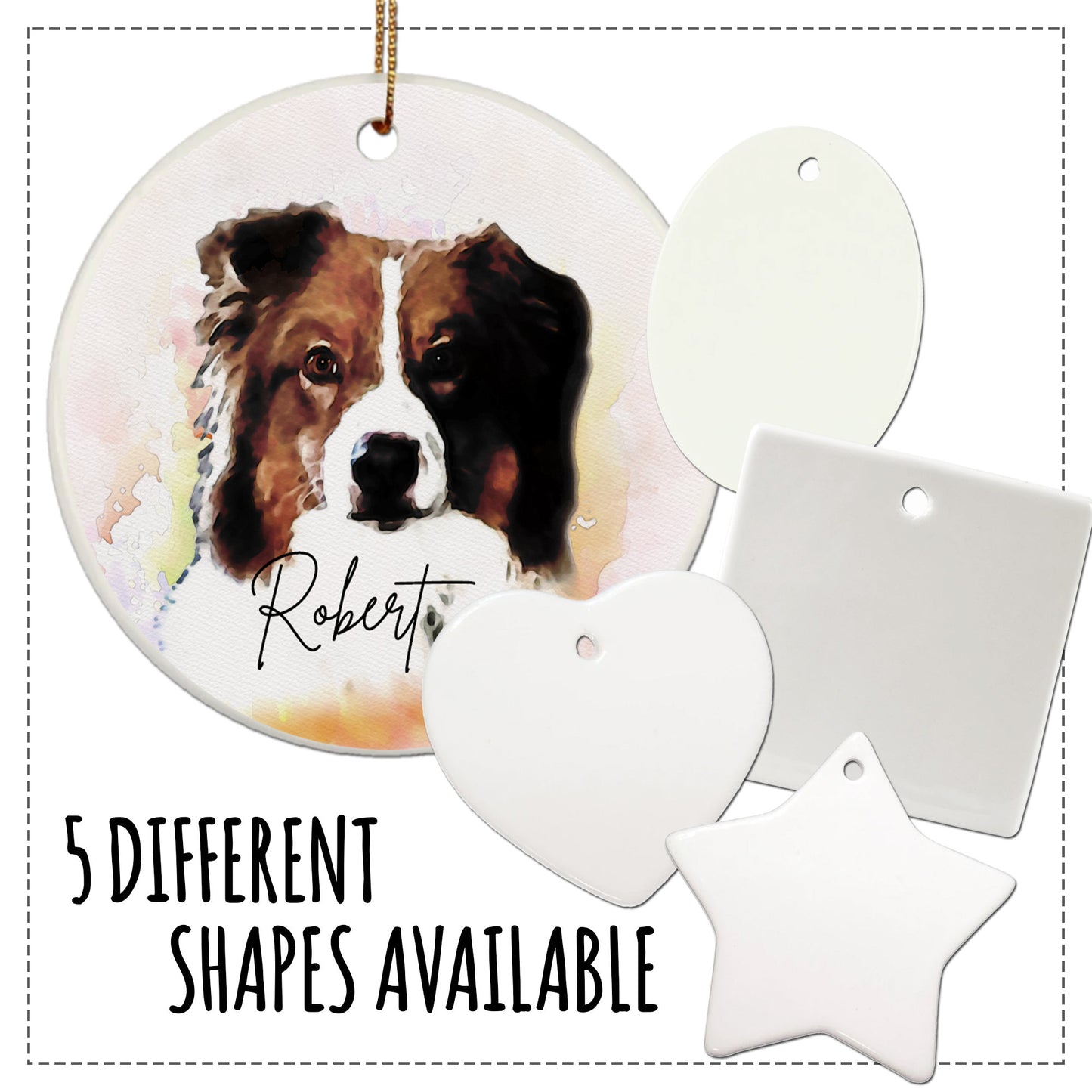 Custom Dog Ornament |Dog Name Ornament |Pet Photo Ornament|Custom Pet Ornament|Customized Dog Ornament|Dog Theme Ornament|Dog Lover Ornament