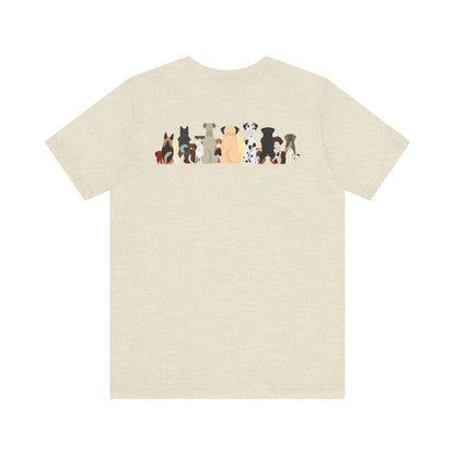 Fun Pack of Dogs - Front & Back Design - Unisex Jersey Short Sleeve Tee