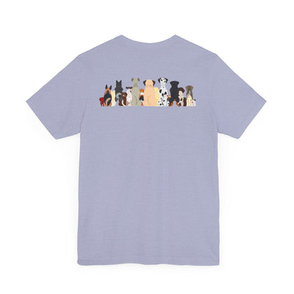 Fun Pack of Dogs - Front & Back Design - Unisex Jersey Short Sleeve Tee