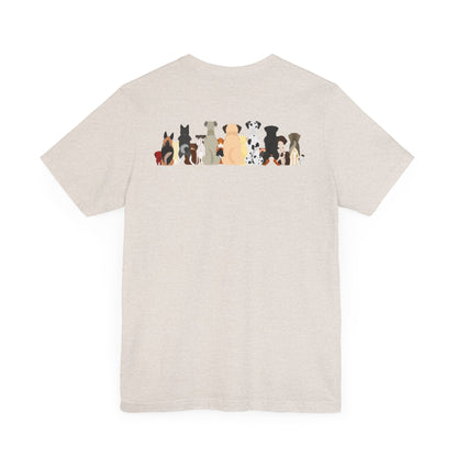 Fun Pack of Dogs - Front & Back Design - Unisex Jersey Short Sleeve Tee