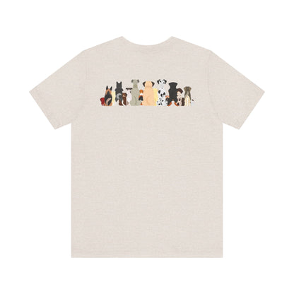 Fun Pack of Dogs - Front & Back Design - Unisex Jersey Short Sleeve Tee