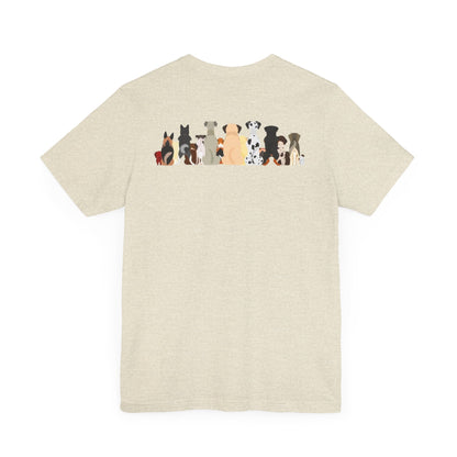 Fun Pack of Dogs - Front & Back Design - Unisex Jersey Short Sleeve Tee