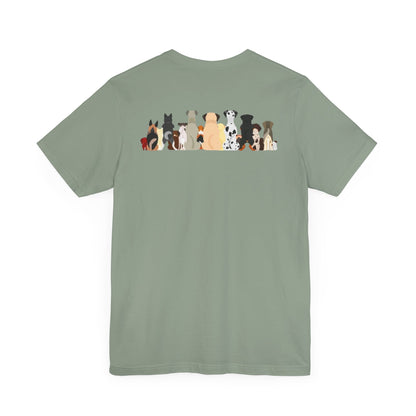 Fun Pack of Dogs - Front & Back Design - Unisex Jersey Short Sleeve Tee
