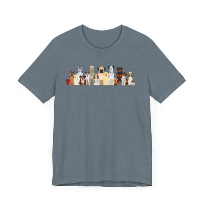Fun Pack of Dogs - Front & Back Design - Unisex Jersey Short Sleeve Tee