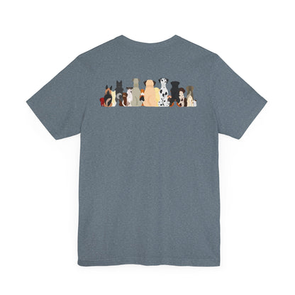 Fun Pack of Dogs - Front & Back Design - Unisex Jersey Short Sleeve Tee