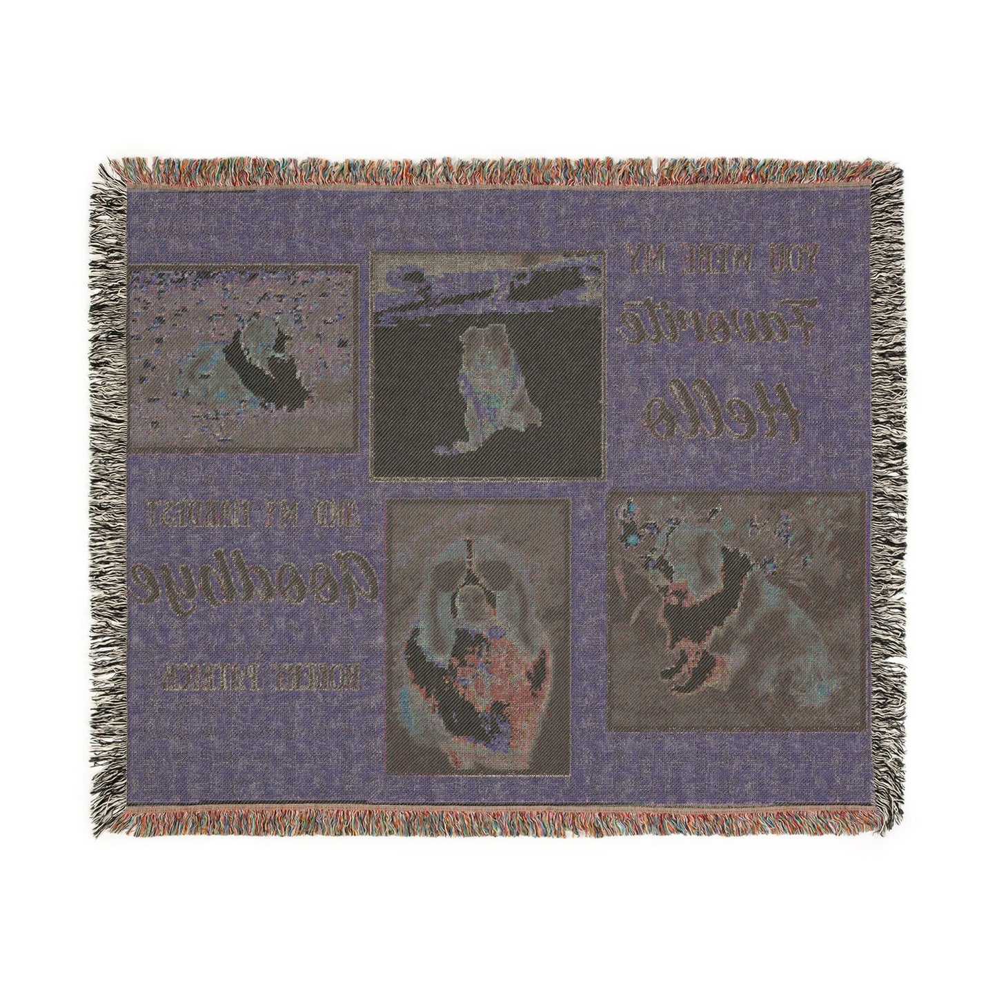 Custom Pet Memorial Woven Throw Blanket | Personalized Dog Photo Blanket | Rainbow Bridge Gift | Memorial Gift for Dog Lover | Custom Keepsake Throw