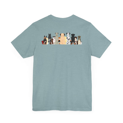 Fun Pack of Dogs - Front & Back Design - Unisex Jersey Short Sleeve Tee