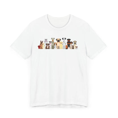 Fun Pack of Dogs - Front & Back Design - Unisex Jersey Short Sleeve Tee