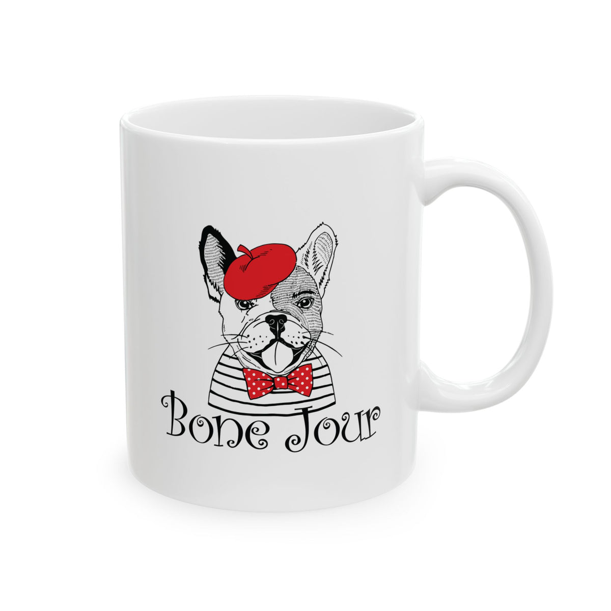 Bone Jour Ceramic Mug, 11oz - Great Gift for Frenchie Lovers