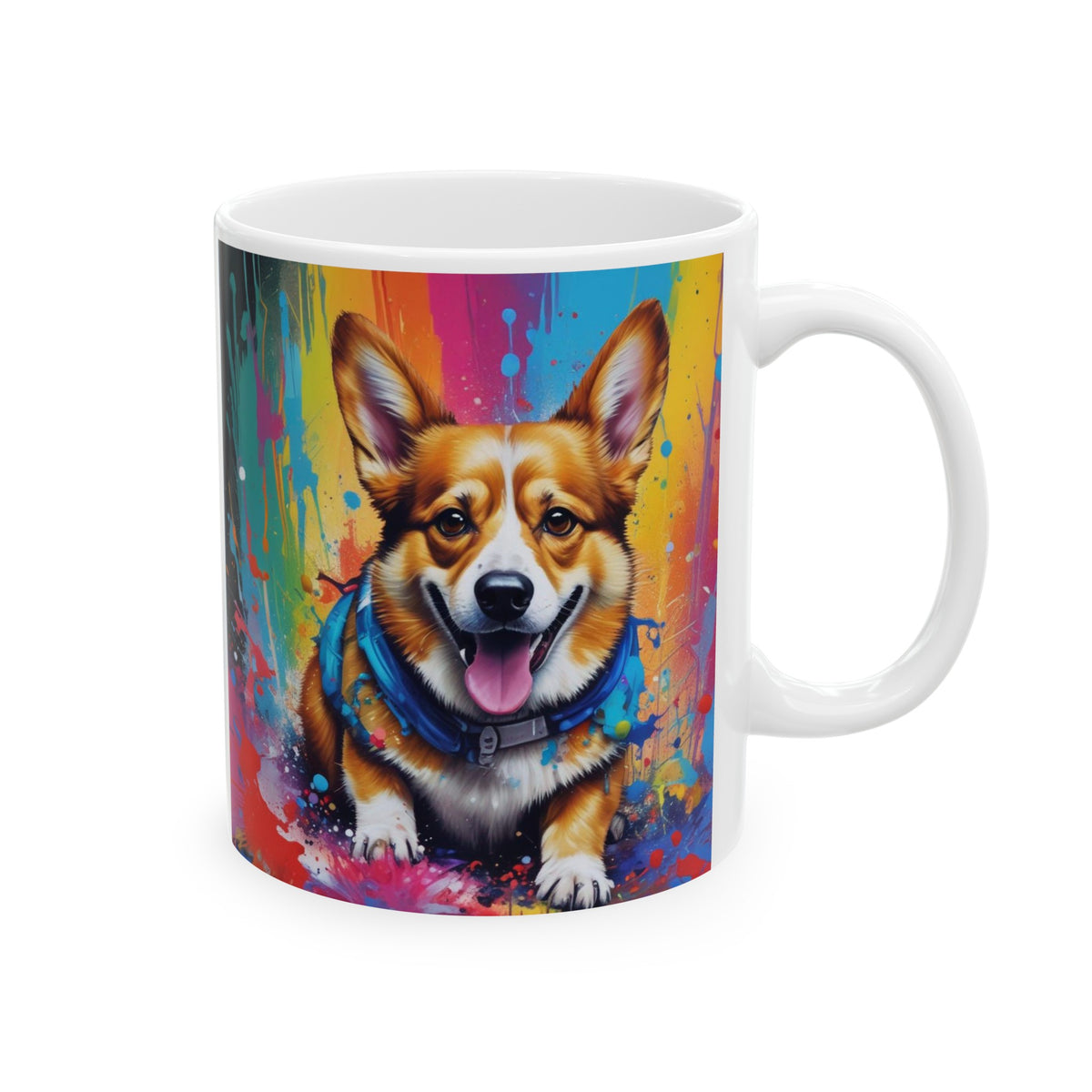 Graffiti Style Corgi Ceramic Mug, (11oz, 15oz)