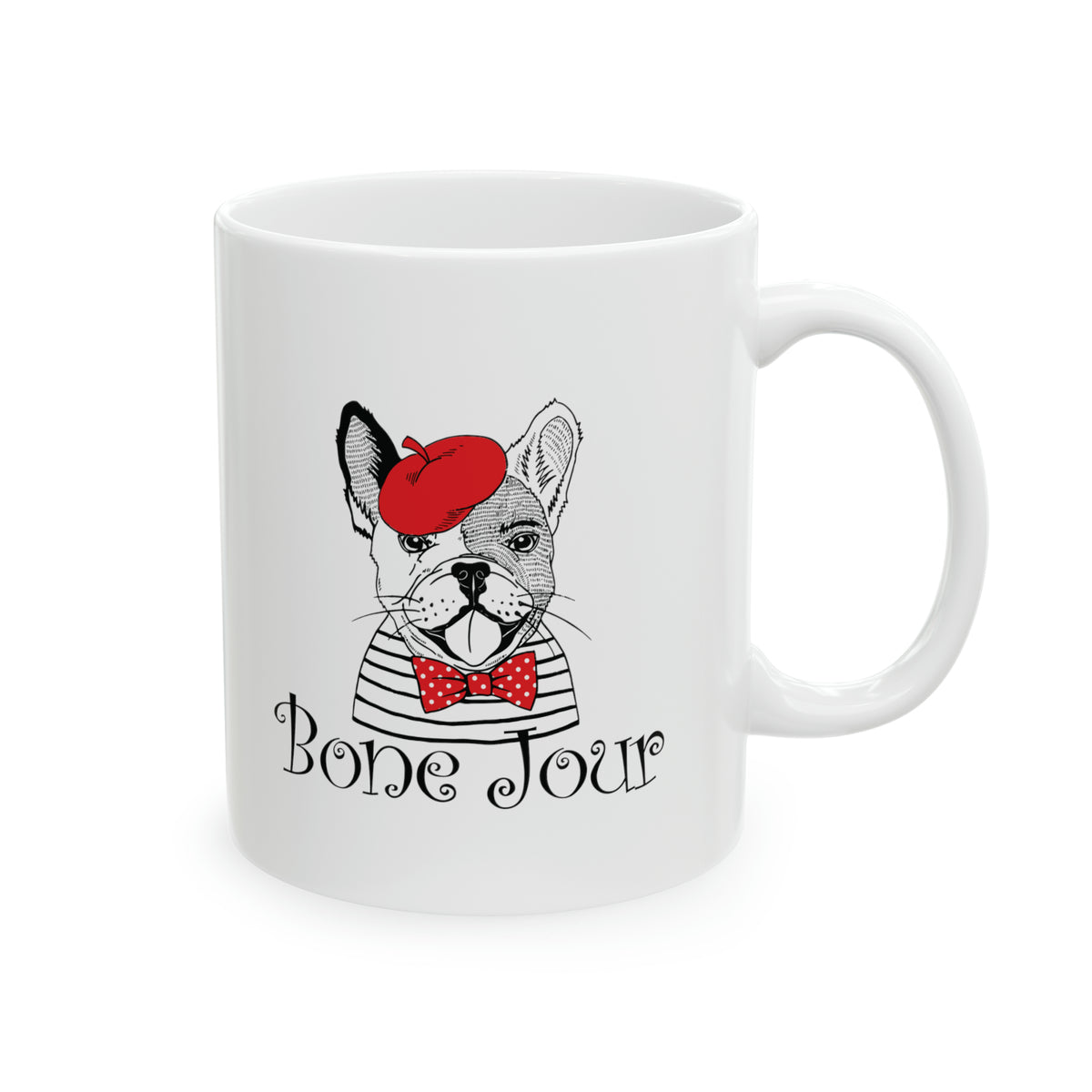 Bone Jour Ceramic Mug, 11oz - Great Gift for Frenchie Lovers