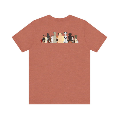 Fun Pack of Dogs - Front & Back Design - Unisex Jersey Short Sleeve Tee