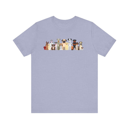Fun Pack of Dogs - Front & Back Design - Unisex Jersey Short Sleeve Tee