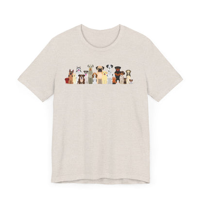 Fun Pack of Dogs - Front & Back Design - Unisex Jersey Short Sleeve Tee