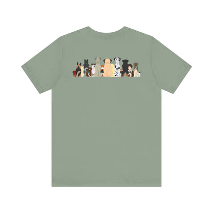 Fun Pack of Dogs - Front & Back Design - Unisex Jersey Short Sleeve Tee