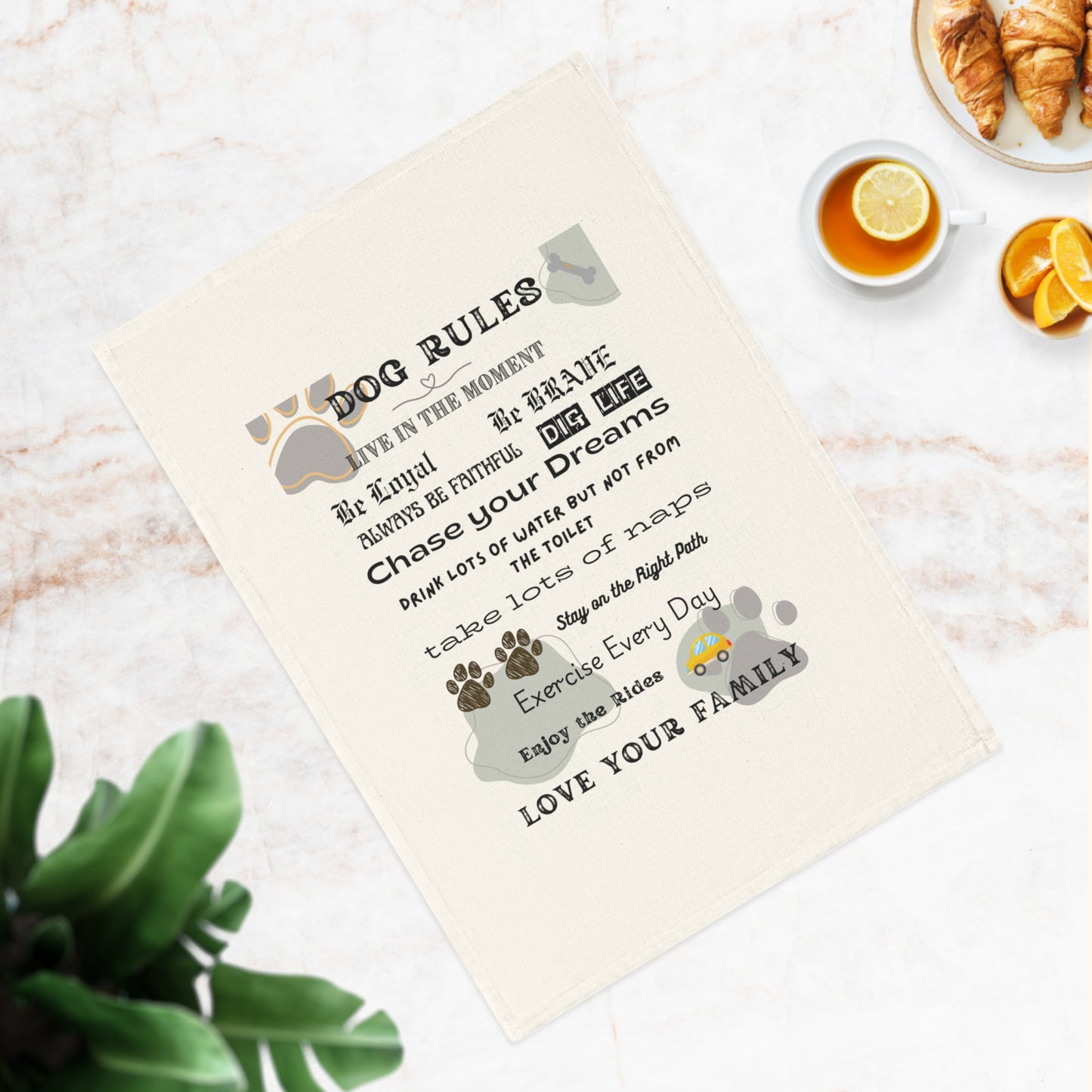 DOG RULES - Cotton Tea Towel