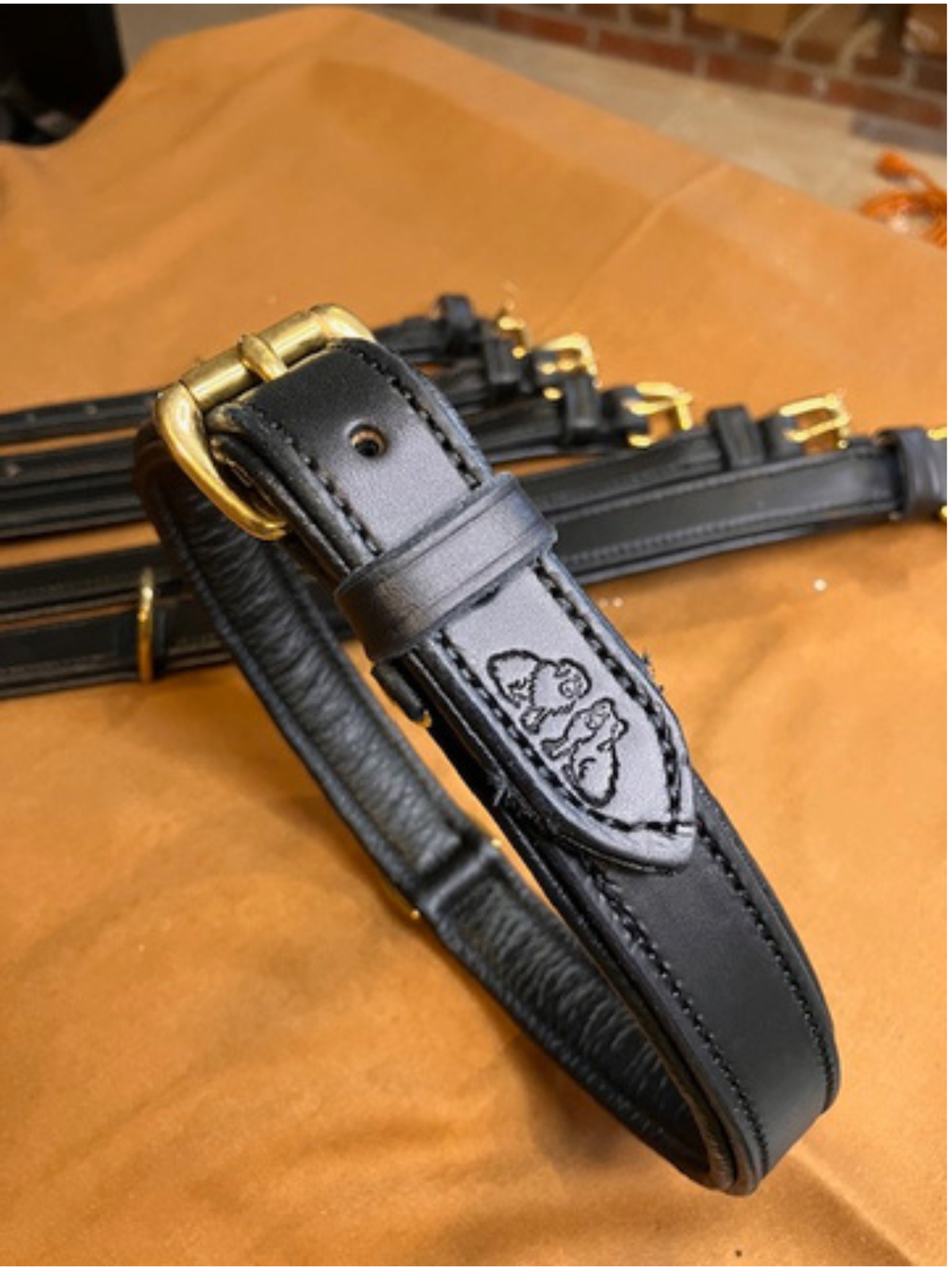 Black Leather Dog Collar