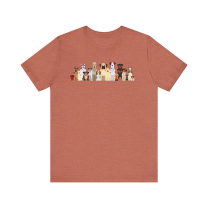 Fun Pack of Dogs - Front & Back Design - Unisex Jersey Short Sleeve Tee