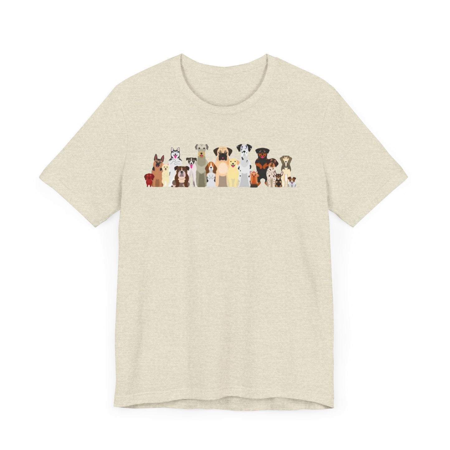 Fun Pack of Dogs - Front & Back Design - Unisex Jersey Short Sleeve Tee