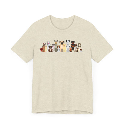 Fun Pack of Dogs - Front & Back Design - Unisex Jersey Short Sleeve Tee