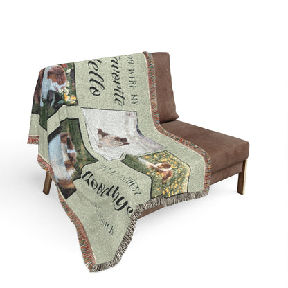 Custom Pet Memorial Woven Throw Blanket | Personalized Dog Photo Blanket | Rainbow Bridge Gift | Memorial Gift for Dog Lover | Custom Keepsake Throw