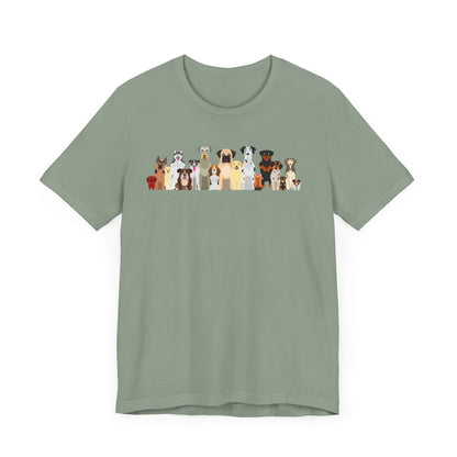 Fun Pack of Dogs - Front & Back Design - Unisex Jersey Short Sleeve Tee