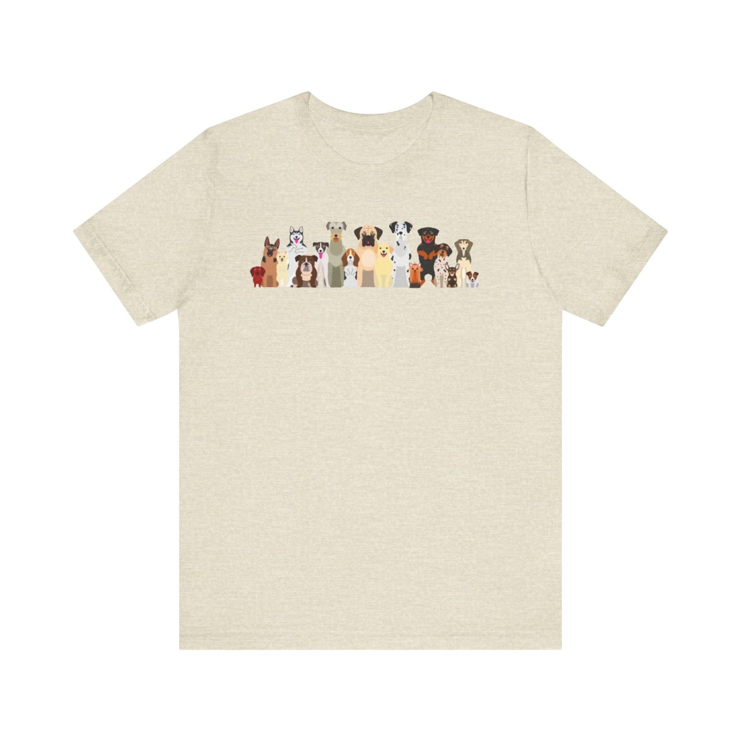 Fun Pack of Dogs - Front & Back Design - Unisex Jersey Short Sleeve Tee