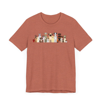 Fun Pack of Dogs - Front & Back Design - Unisex Jersey Short Sleeve Tee