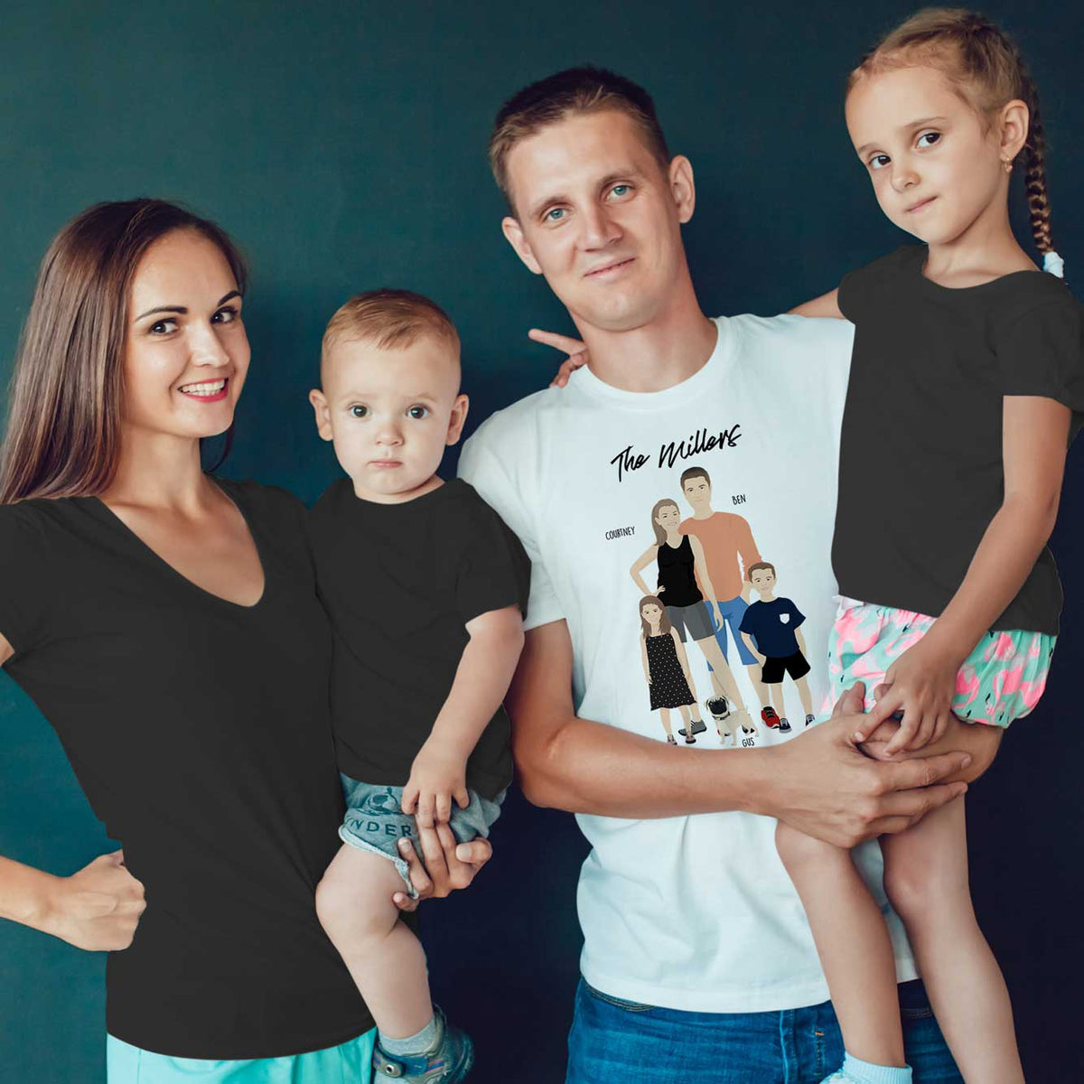Awesome CREATE YOUR OWN Custom Drawn Family T-shirt