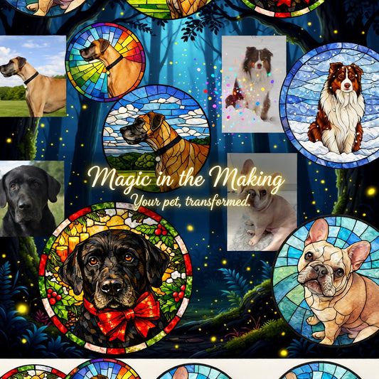 Custom Stained Glass-Style Ceramic Pet Ornament
