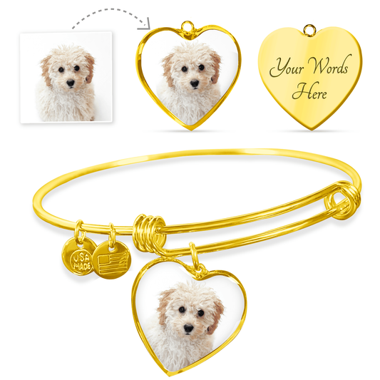 Eternal Bond: Personalized Photo & Message Heart Bangle