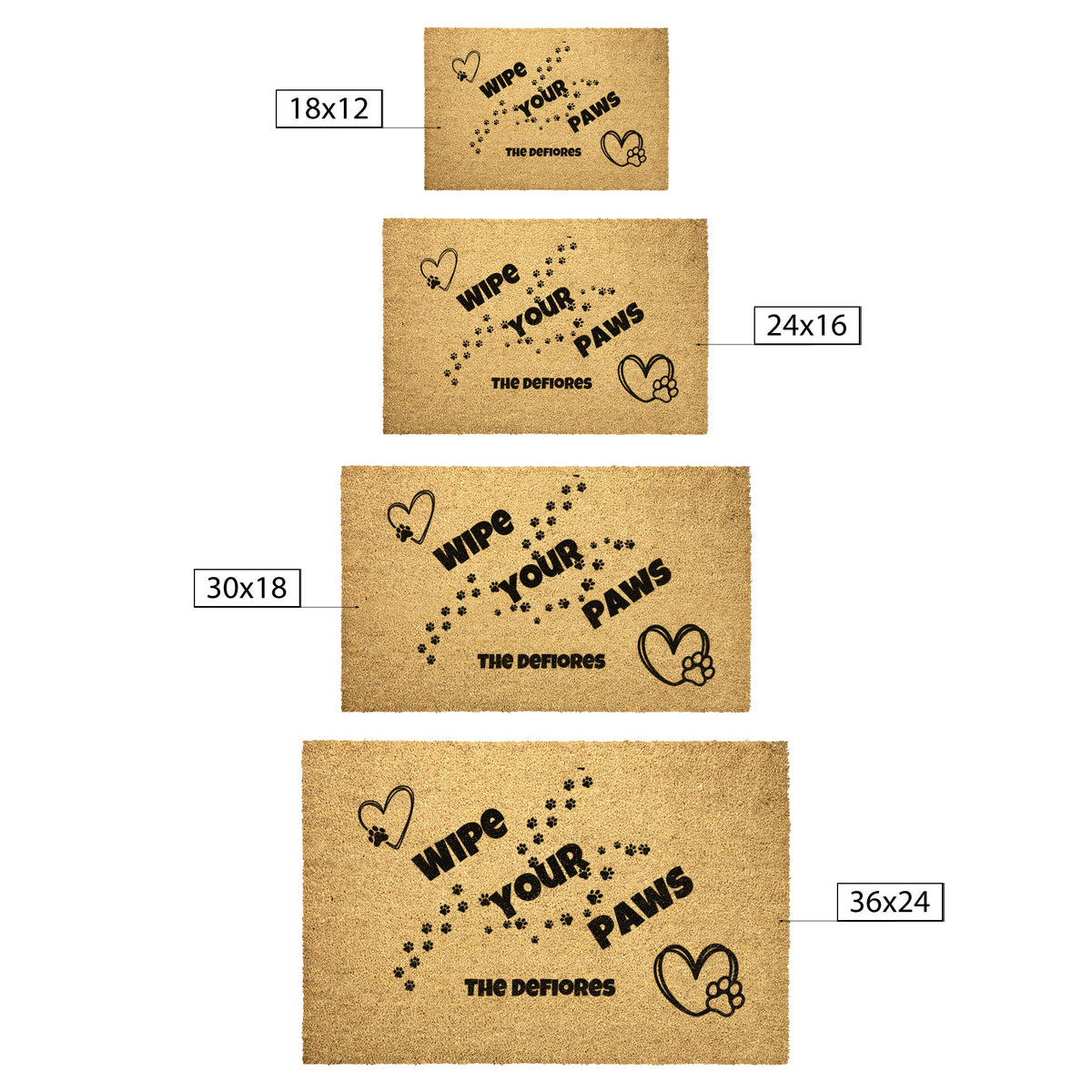 Custom Coir Door Mat - 4 Sizes - Home, Business, Farm