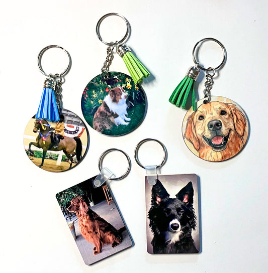 Custom Keychains – Add Your Art or Photo – Double-Sided Printing – Personalized Charm for Backpack or Bottle