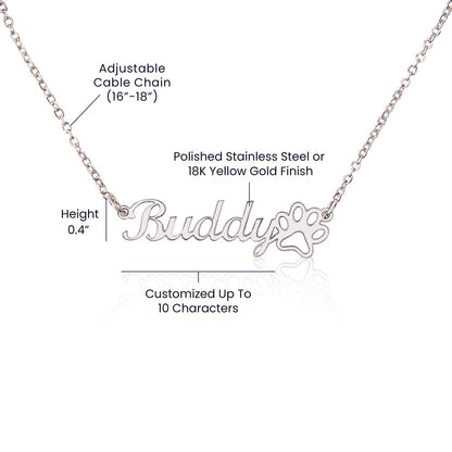 Personalized Pet Remembrance Necklace - Memorial to a Best Friend - No Longer By My Side, Forever In My Heart