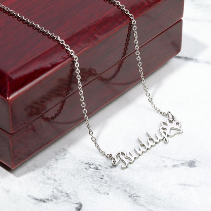 Personalized Pet Remembrance Necklace - Memorial to a Best Friend - No Longer By My Side, Forever In My Heart
