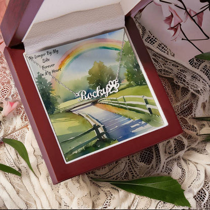 Personalized Pet Remembrance Necklace - Memorial to a Best Friend - No Longer By My Side, Forever In My Heart