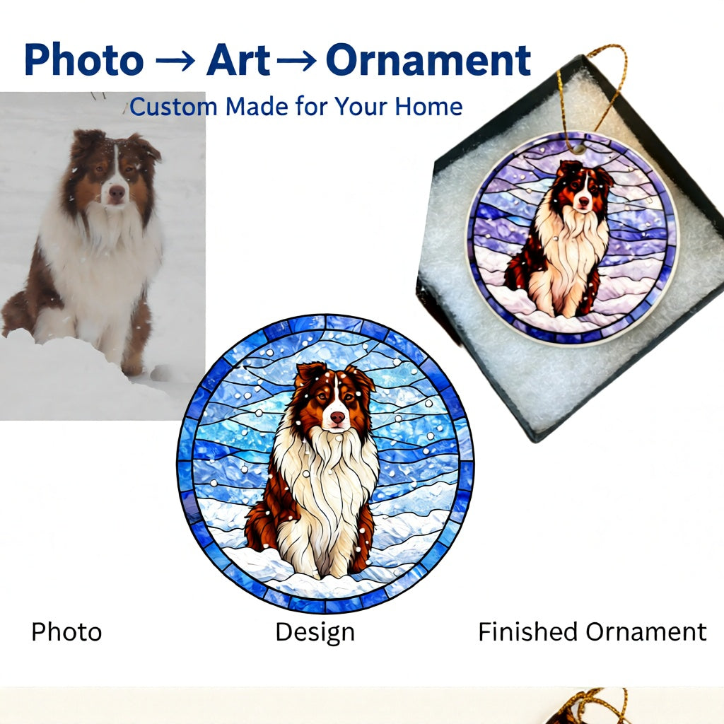 Custom Pet Photo to Art Ceramic Ornament