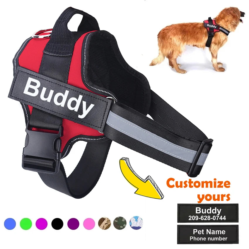 PERSONALIZED Reflective Breathable Pet Harness Vest