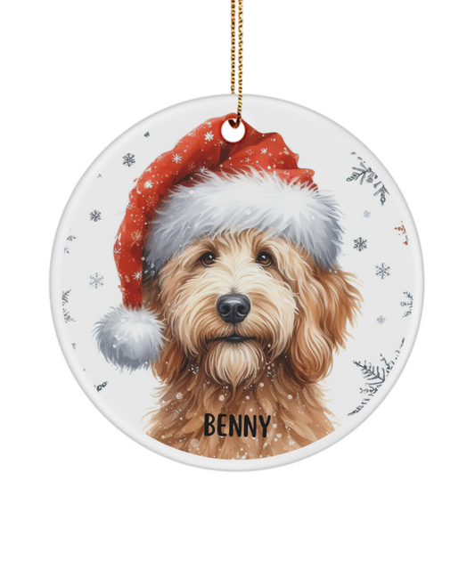 Santa Dog Ornament - Pet Ornament -Customizable - Personalized  - Great Gift - Most Breeds Available.