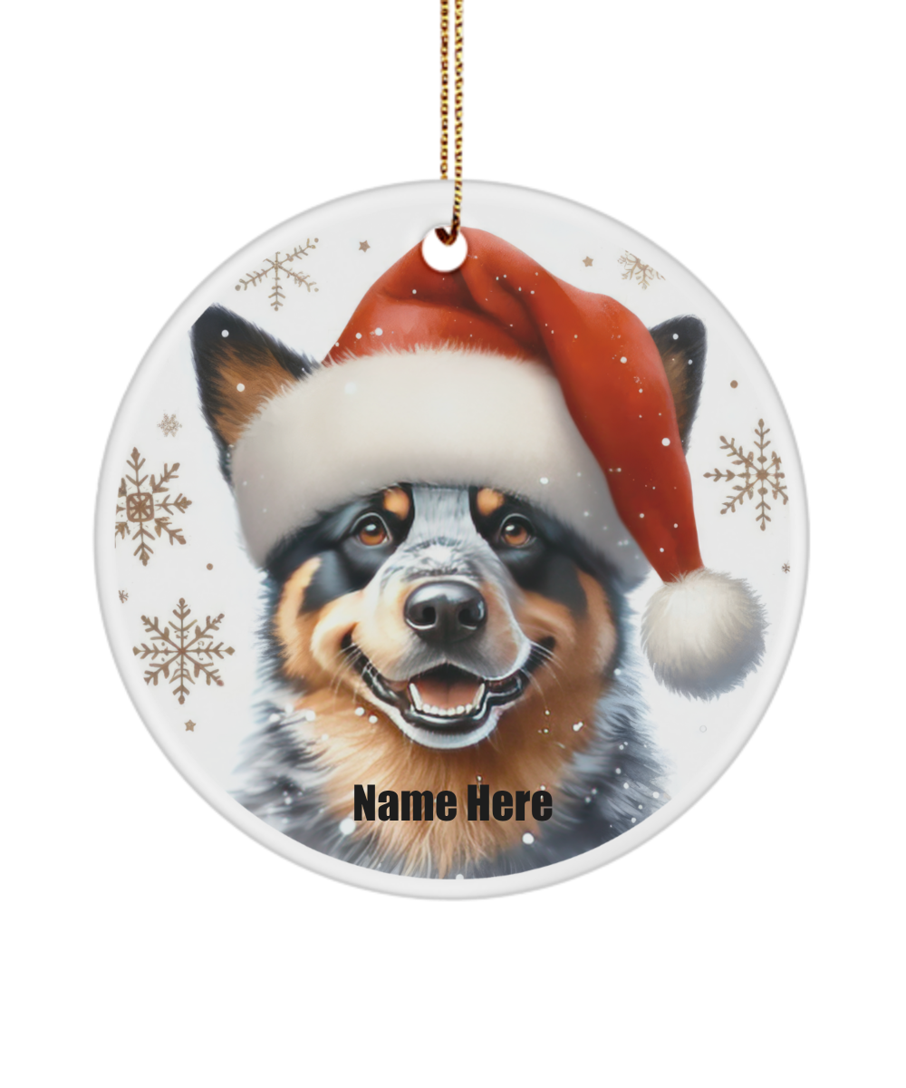 Santa Dog Ornament - Pet Ornament -Customizable - Personalized  - Great Gift - Most Breeds Available.