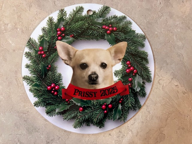 Chihuahua Ceramic Christmas Ornament
