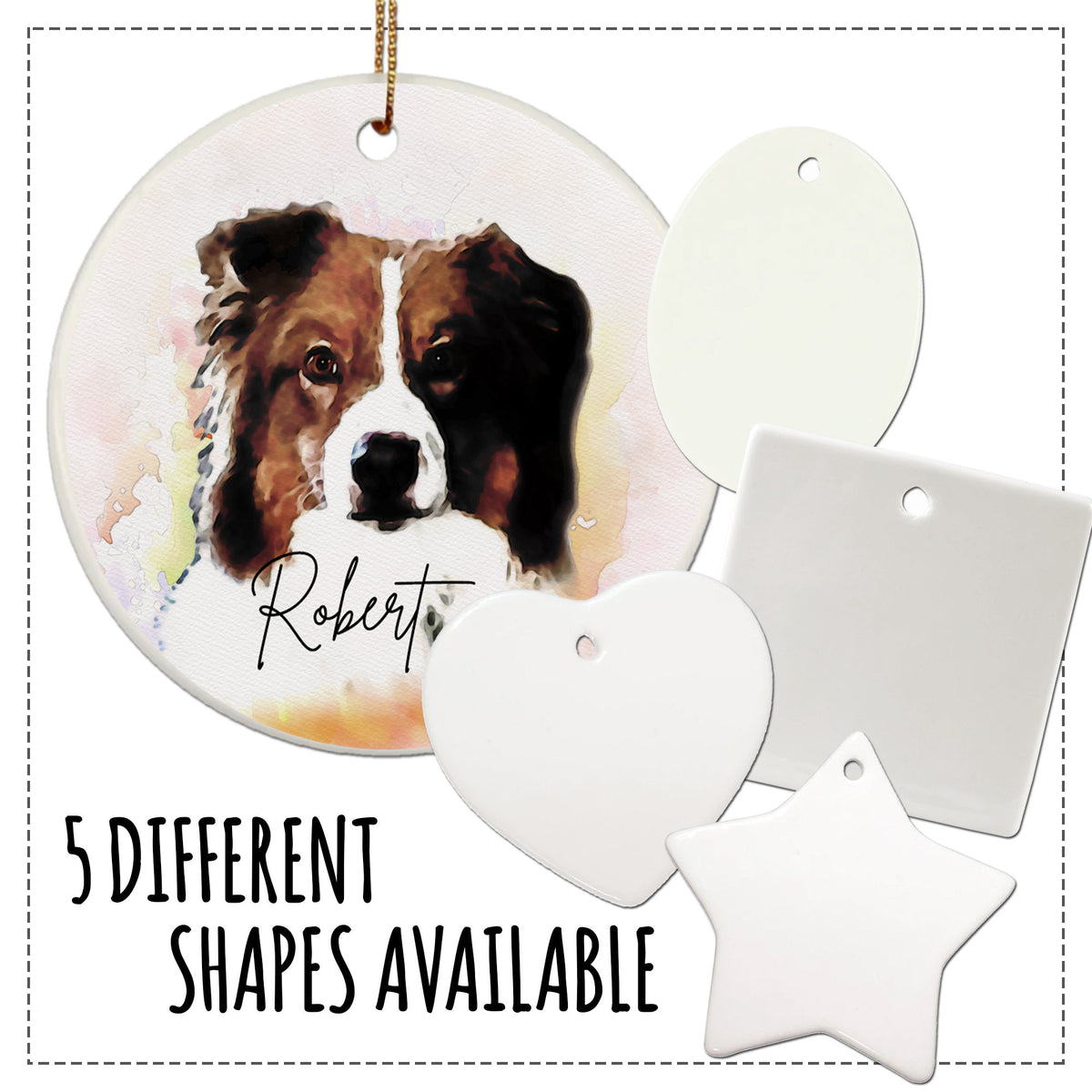 Custom Dog Ornament |Dog Name Ornament |Pet Photo Ornament|Custom Pet Ornament|Customized Dog Ornament|Dog Theme Ornament|Dog Lover Ornament